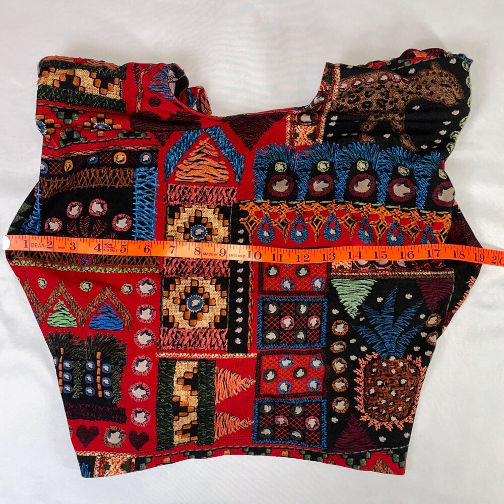 FARM Rio Multicolor Embroidered Patchwork Cropped Top - Picture 4 of 9